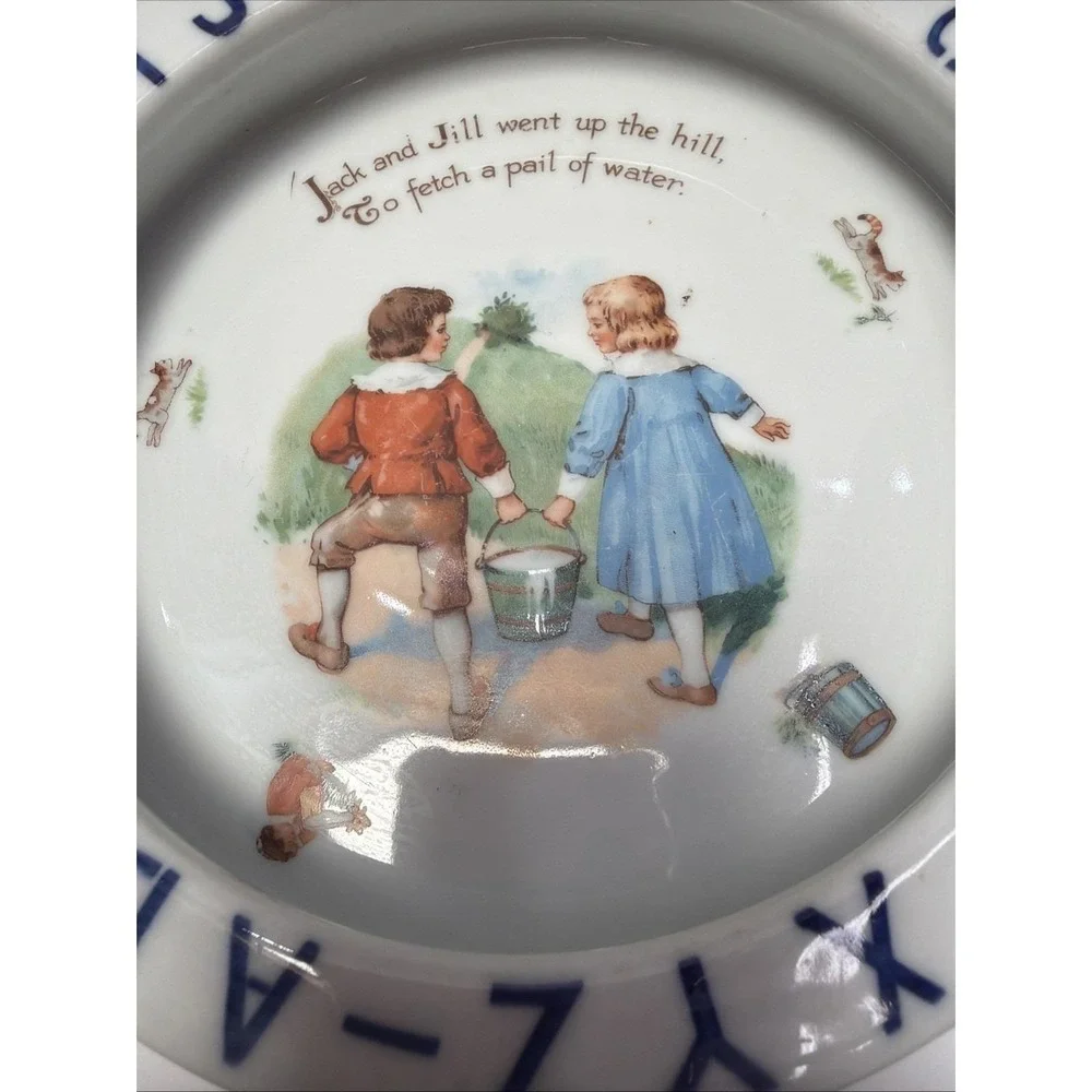 ABC Jack‎ and Jill Bavaria Schumann Transferware Baby Dish Vintage